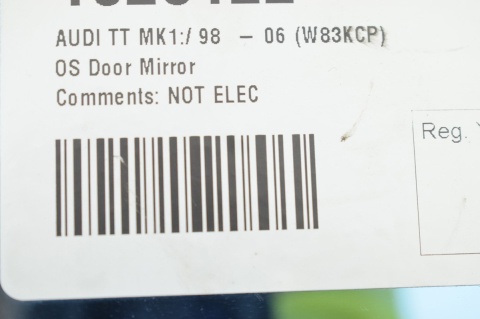 LUSTERKO ZEWNĘTRZNE PRAWE AUDI TT 8N UK