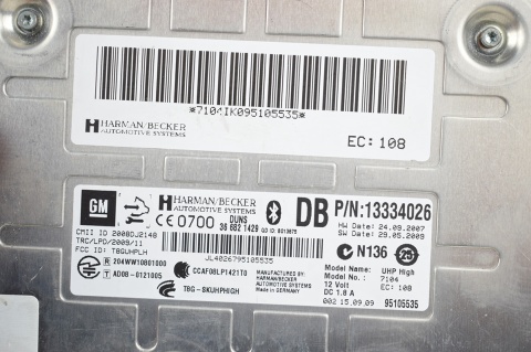 MODUŁ STEROWNIK BLUETOOTH OPEL INSIGNIA 13334026