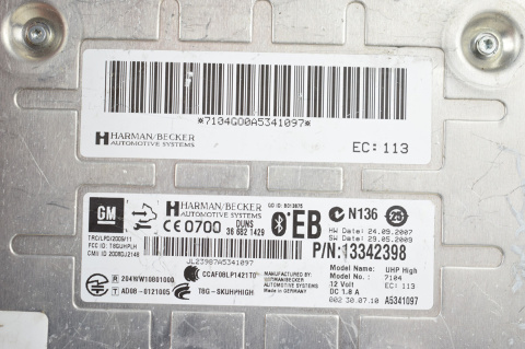 MODUŁ STEROWNIK BLUETOOTH OPEL INSIGNIA 13342398