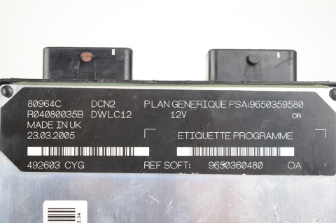 KOMPUTER STEROWNIK CITROEN PEUGEOT 9650360480