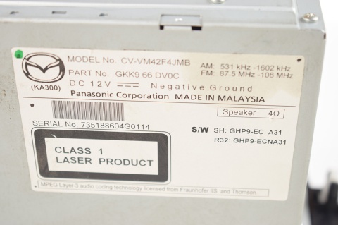 RADIO RADIOODTWARZACZ CD NAWIGACJA MAZDA 6 III GJ CV-VM42F4JMB