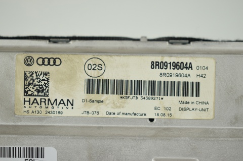 WYŚWIETLACZ EKRAN AUDI A5 Q5 8R0919604A