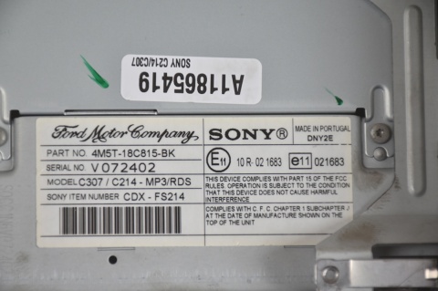 RADIO RADIOODTWARZACZ SONY FORD FOCUS MK2 4M5T-18C815-BK