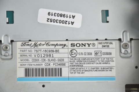 RADIO SONY FORD MONDEO MK4 S-MAX 7S7T-18C939-BE