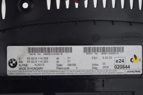 WYŚWIETLACZ EKRAN BMW E90 E60 9114358