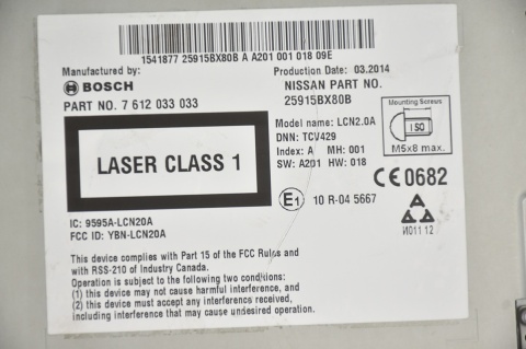 NAWIGACJA RADIO NAVI NISSAN JUKE F15 25915BX80B