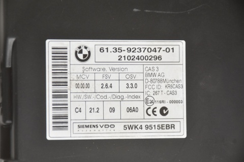 STEROWNIK ZESTAW STARTOWY BMW 8510832 0281017027