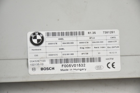 MODUŁ STEROWNIK TYLNEJ KLAPY BMW F34 GT 7381251