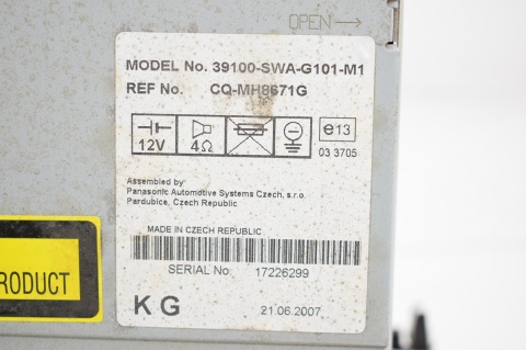 RADIO HONDA CR-V III 39100-SWA-G101-M1