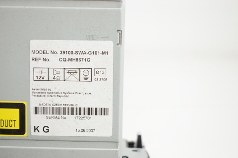 RADIO NAWIGACJA HONDA CR-V III 39100-SWA-G101-M1