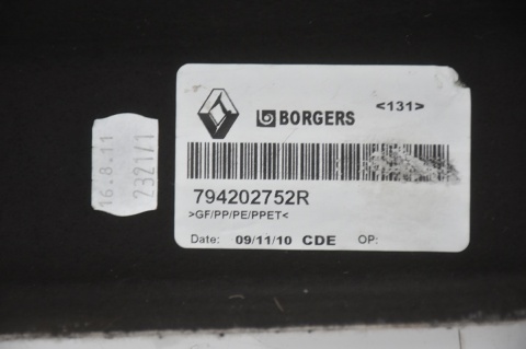 PÓŁKA TYLNA TYŁ RENAULT SCENIC III 3