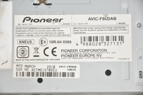 RADIO NAWIGACJA PIONNER AVIC-F80DAB 2DIN 7" Bluetooth