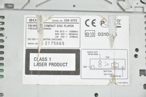 RADIO CD SONY XPLODE CDX-GT250