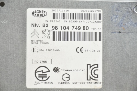 RADIO NAWIGACJA CITROEN C4 CACTUS 9810474980