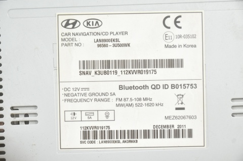 RADIO NAWIGACJA KIA SPORTAGE III 96560-3U500WK