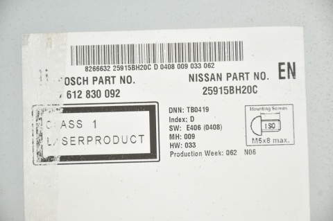 RADIO NAWIGACJA NISSAN QASHQAI J10 25915BH20C