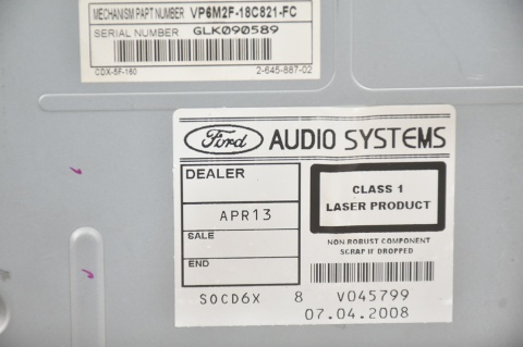 RADIO SONY FORD MONDEO MK4 S-MAX 7S7T-18C939-BF