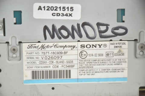 RADIO SONY FORD MONDEO MK4 S-MAX 7S7T-18C939-BF