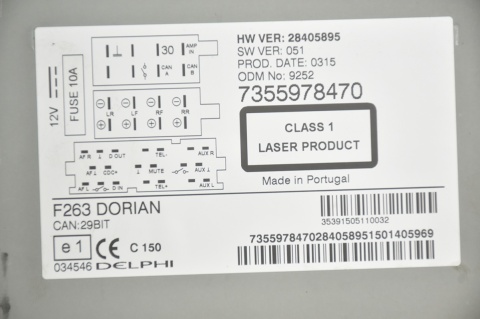 RADIOODTWARZACZ RADIO FIAT DOBLO II OPEL COMBO D 7355978470