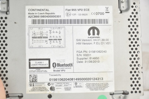 RADIO CD BLUETOOTH ALFA ROMEO MITO 955VP2ECE 01561062040