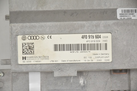 EKRAN WYŚWIETLACZ AUDI MMI A4 A5 A6 4F0919604