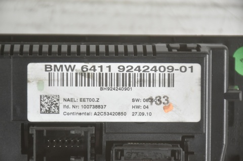 PANEL KLIMATYZACJI NAWIEWU BMW E90 9242409