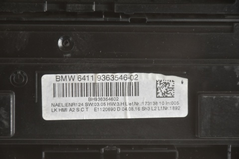 PANEL NAWIEWU KLIMATYZACJI RADIA BMW F20 F30 6814187 9363546