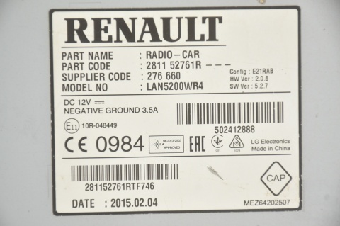 RADIO NAWIGACJA DACIA SANDERO II 281152761R