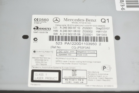 RADIO NAWIGACJA MERCEDES B W246 A2469008710