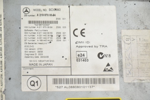 RADIO NAWIGACJA MERCEDES CLS W219 A2198700094