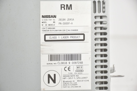 RADIO NAWIGACJA NISSAN QASHQAI J10 LIFT 28184-JD45A