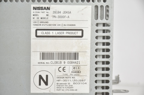 RADIO NAWIGACJA NISSAN QASHQAI J10 LIFT 28184-JD45A
