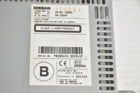 RADIO NISSAN QASHQAI J10 28185JD400