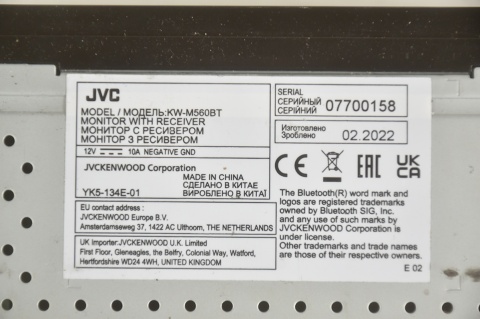 RADIO RADIOODTWARZACZ JVC KW-M560BT BLUETOOTH 2-DIN