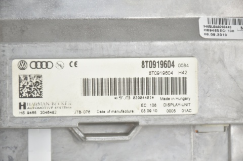 WYŚWIETLACZ EKRAN MONITOR AUDI A5 A4 8T0919604