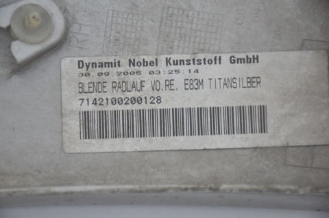 LISTWA NAKŁADKA BŁOTNIKA TYLNA PRAWA BMW X3 E83 M-PAKIET 354/7