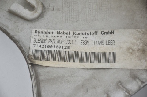 LISTWA NAKŁADKA BŁOTNIKA TYLNA LEWA BMW X3 E83 M-PAKIET 354/7