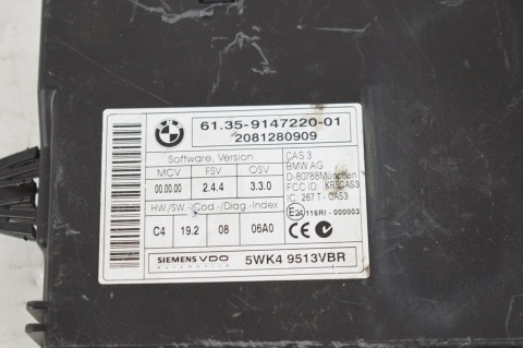 MODUŁ STEROWNIK KOMFORTU CAS BMW 3 E90 E91 9147220