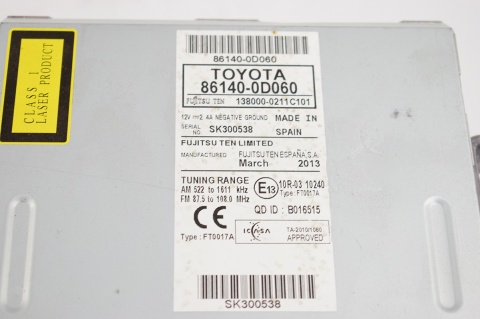 RADIO NAWIGACJA TOYOTA YARIS III 86140-0D060 UK
