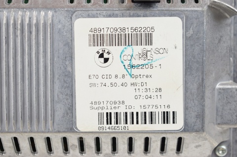 WYŚWIETLACZ EKRAN BMW X5 E70 15622051