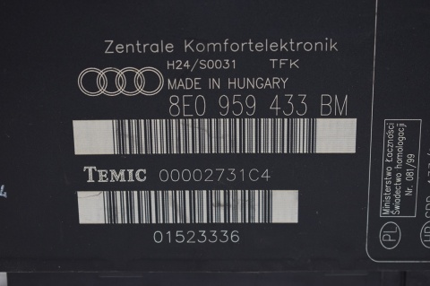 MODUŁ KOMFORTU AUDI A4 B6 B7 8E0959433BM