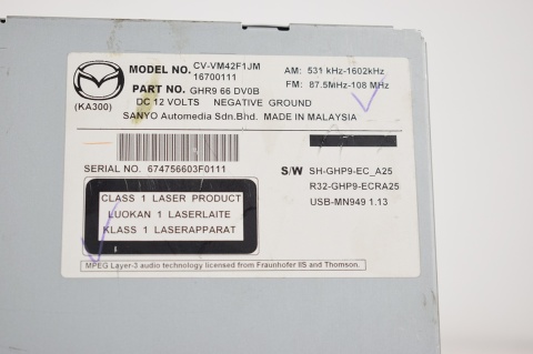 RADIO RADIOODTWARZACZ CD NAWIGACJA MAZDA 6 III GJ CV-VM42F1JM