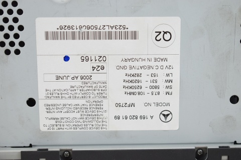 RADIO RADIOODTWARZACZ MERCEDES A W169 A1698206189