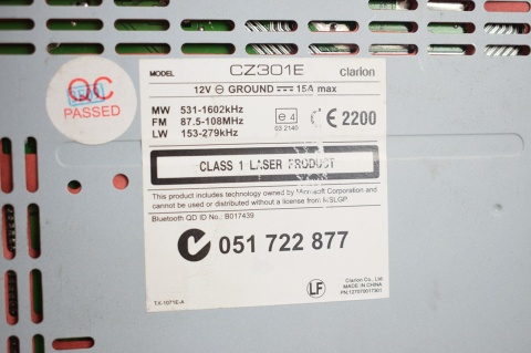 RADIO RADIOODTWARZACZ CLARION CZ301E