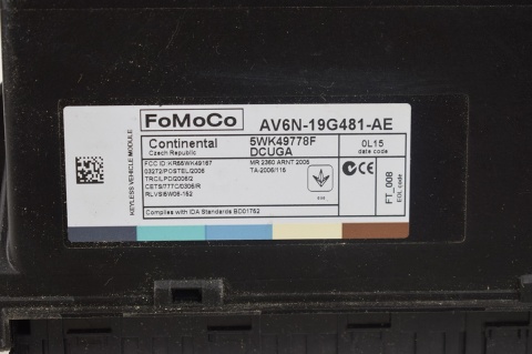 MODUŁ KOMFORTU FORD C-MAX II DOKUS MK3 7AV6N-19G481-AE 5WK49778F