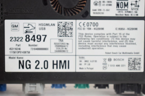 MODUŁ STEROWNIK NAWIGACJI OPEL INSIGNIA A 23228497